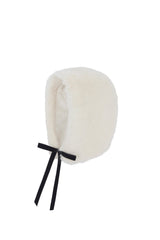Faux Fur Hood With Ribbon Tie by Helen Moore