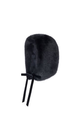 Faux Fur Hood With Ribbon Tie by Helen Moore