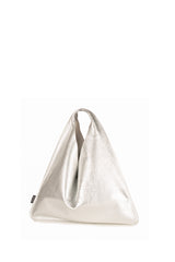 Silver Mini Leather Triangle Bag by Helen Moore