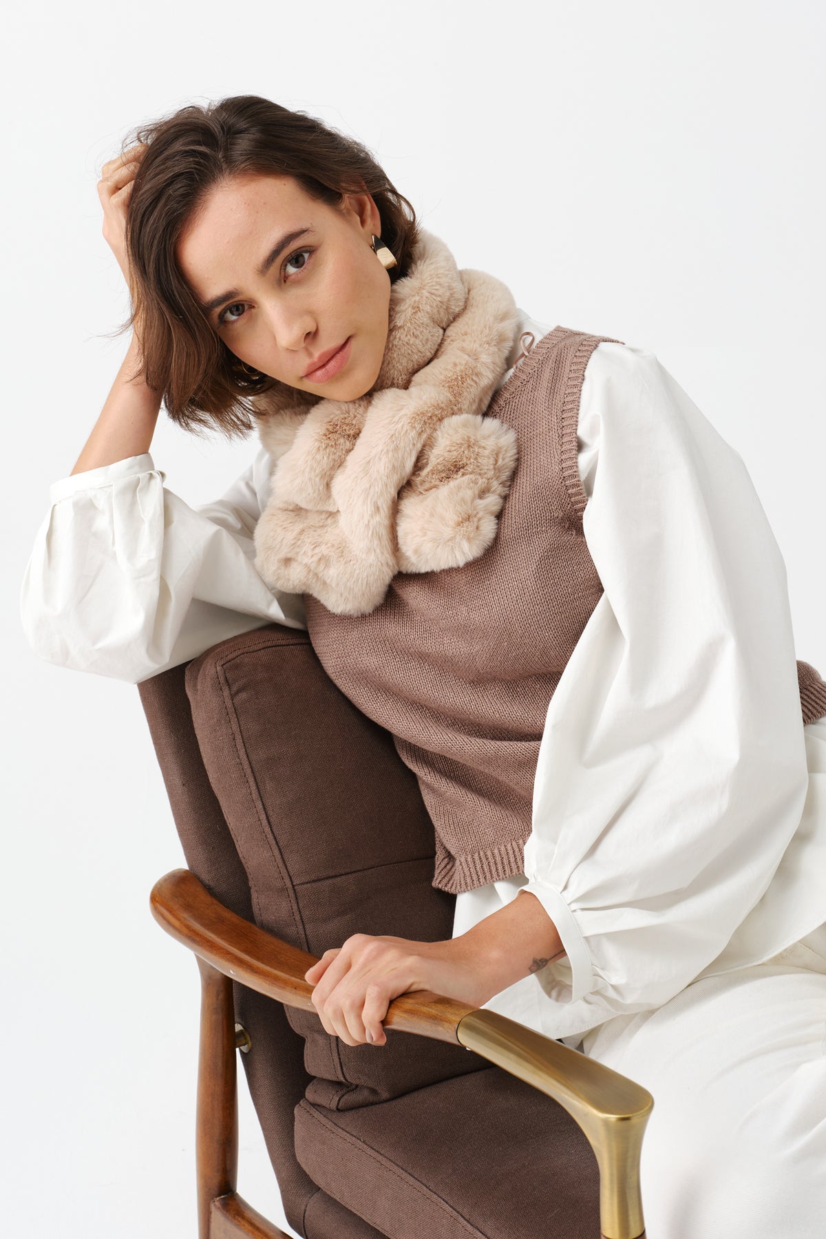 小物 HELEN MOORE Asymmetric Scarf Faux Fur Luxe Scarf – Helen Moore