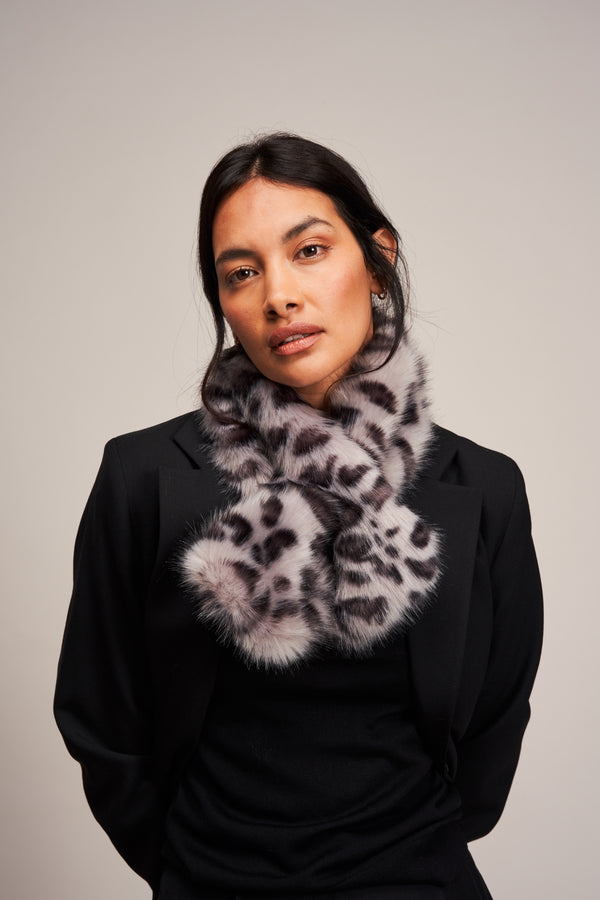 Leopard Faux Fur Le Mink Scarf Accessories