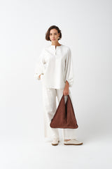 Suede Triangle Bag by Helen Moore