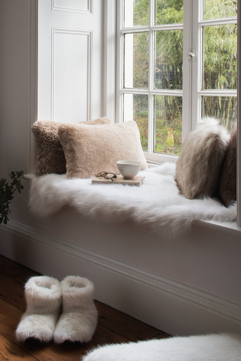 Faux Fur Square Cushions by Helen Moore