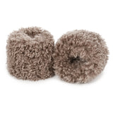 Taupe faux sheepskin wrist warmer cuffs by Helen Moore