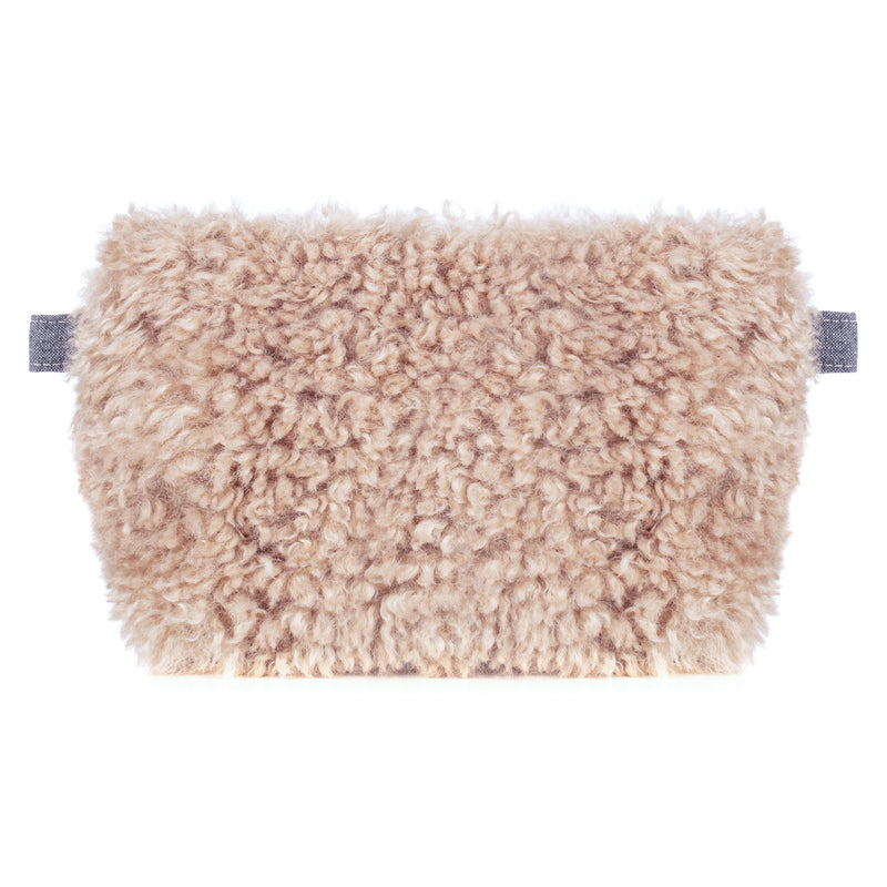 Pebble faux sheepskin make up bag by Helen Moore