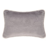 Faux fur rectangular cushion in Stone grey by Helen Moore
