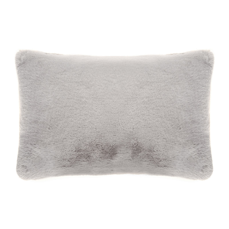 Faux fur rectangular cushion in Mist Cloud by Helen Moore