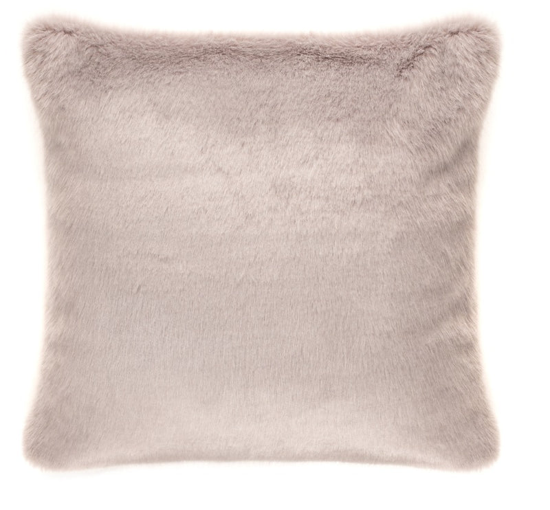 Faux fur  Stone grey cushion by Helen Moore