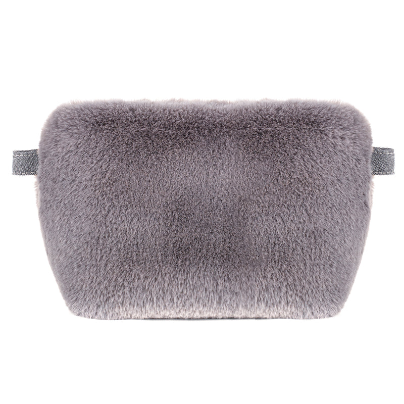  Grey cloud faux fur make up bag by Helen Moore