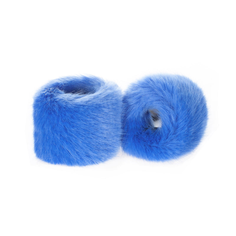  Royal Blue aux fur wrist warmer cuffs by Helen Moore 