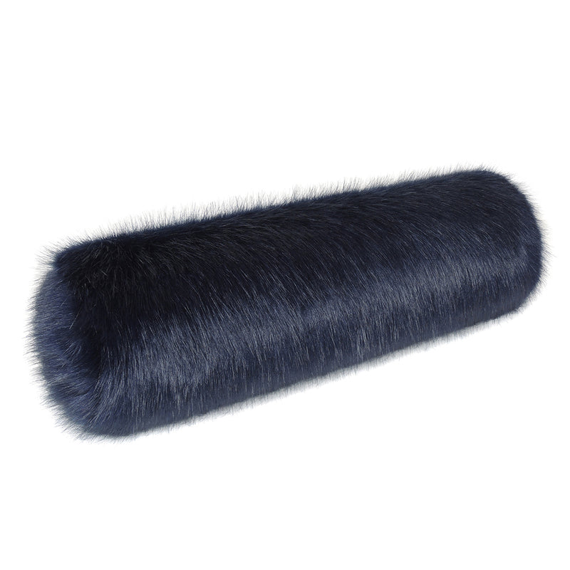 Midnight Blue faux fur bolster by Helen Moore