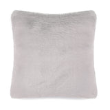 Faux fur square cushion in Mist grey by Helen Moore