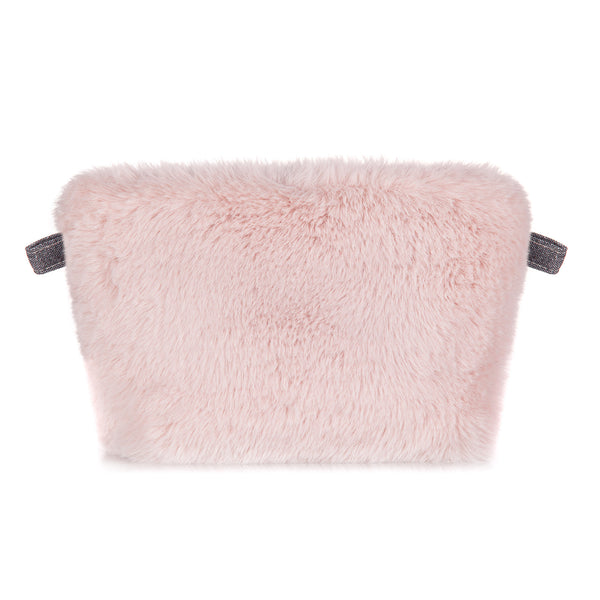 Blossom Pink faux fur make up bag by Helen Moore