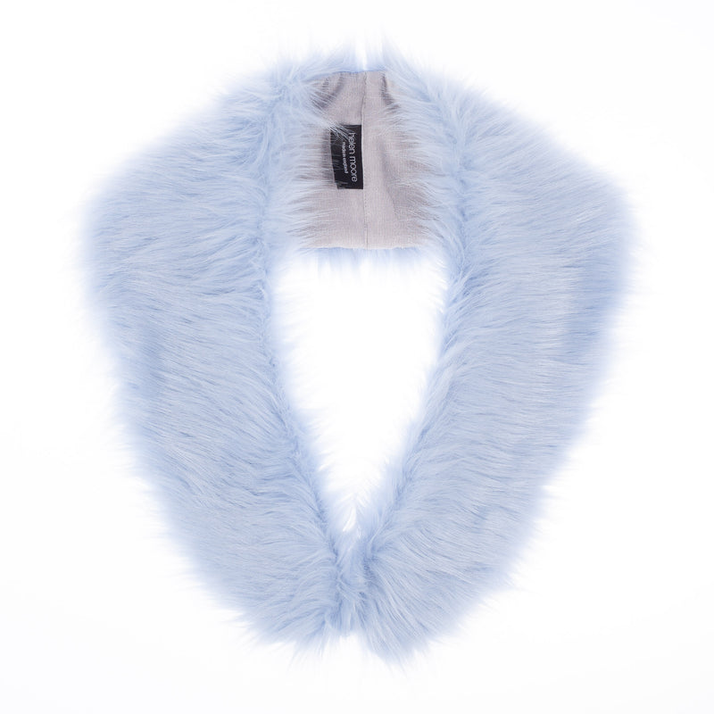 Light Blue faux fur collar by Helen Moore, called the Darcy Collar