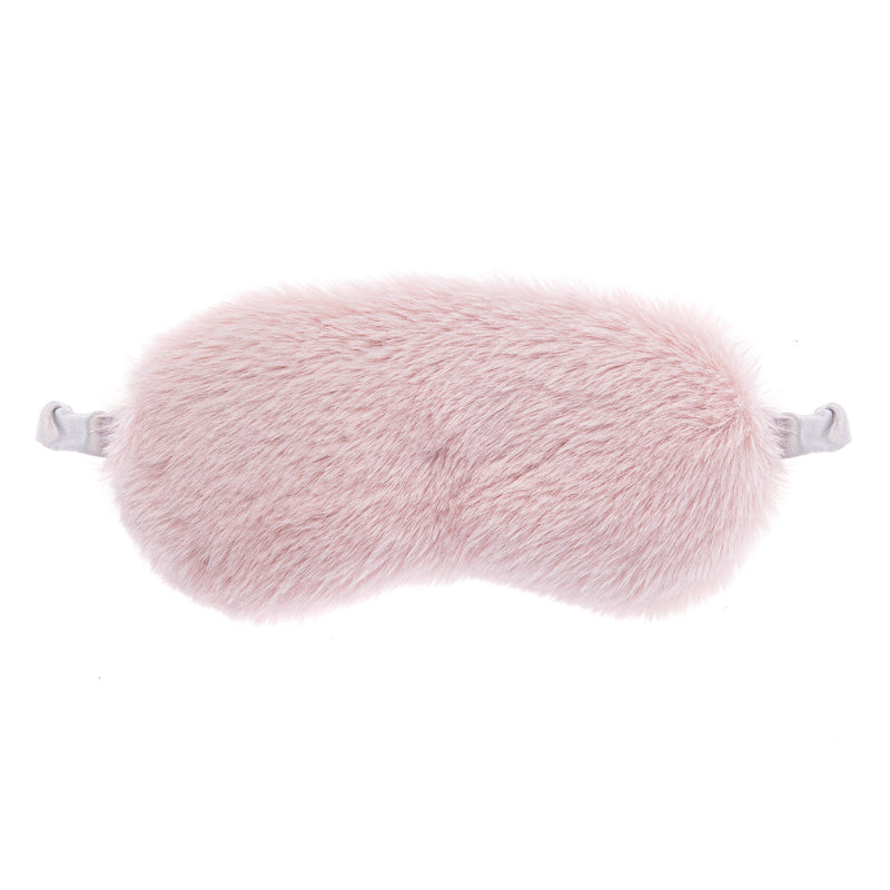 Pale pink faux fur eye mask  by Helen Moore