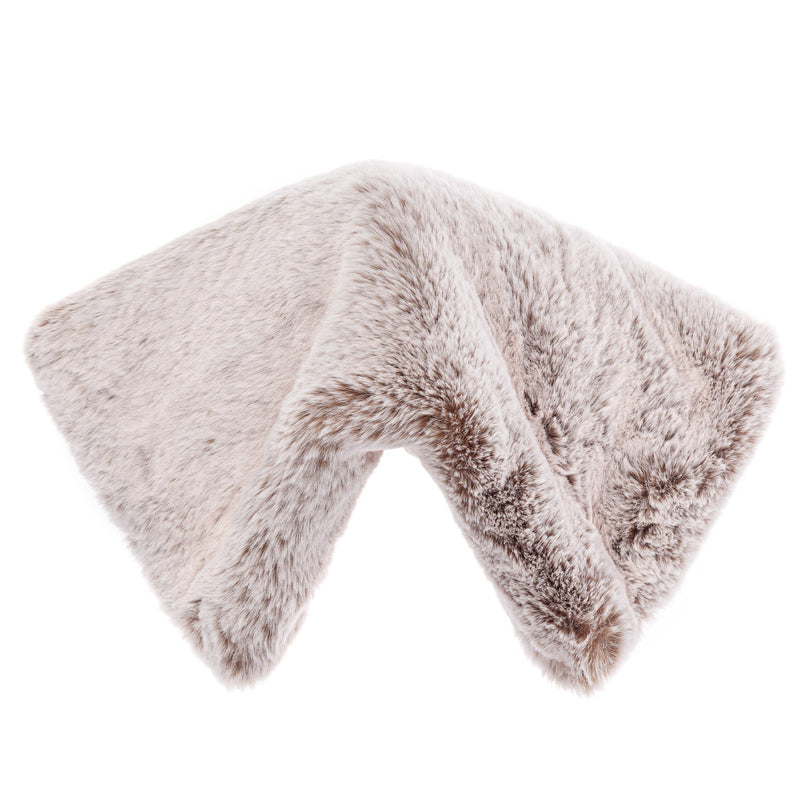 Light beige Cappuccino faux fur Wheat Pillow by Helen Moore