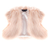 Children's blush pink faux fur bolero cover-up by Helen Moore