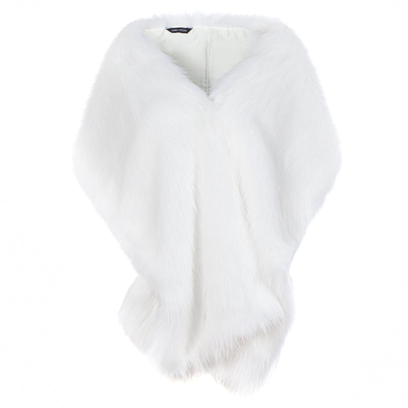 Whisper white faux fur stole from the wedding collection by Helen Moore