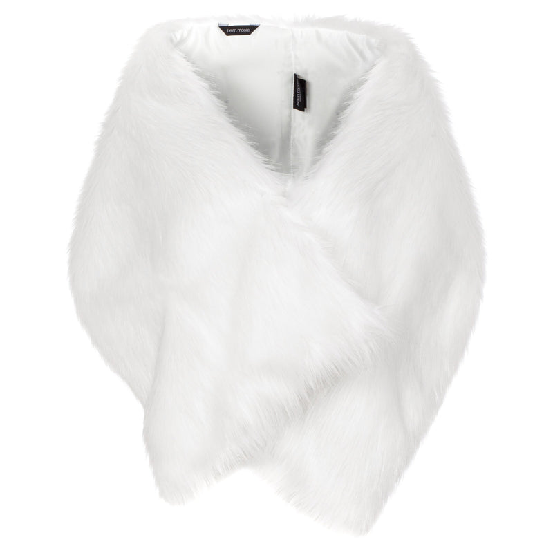  Whisper white faux fur pocket stole from the wedding collection by Helen Moore