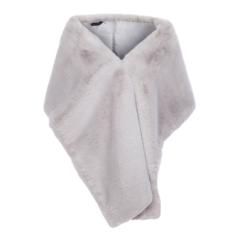 Mist grey faux fur stole from the wedding collection by Helen Moore