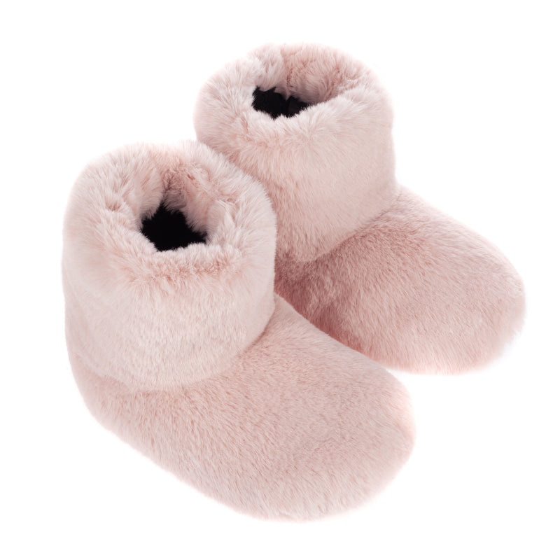 Light Blossom pink cloud faux fur slipper boots by Helen Moore