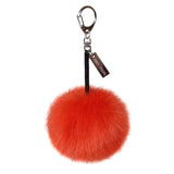 Orange faux fur pom pom keyring by Helen Moore