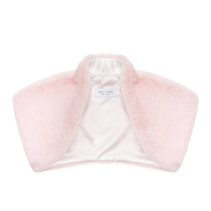Light Blossom pink faux fur bolero cover up by Helen Moore