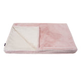 Blossom pink faux fur comforter throw by Helen Moore