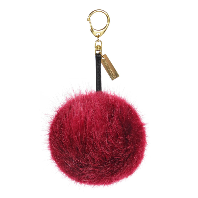Personalised Faux Fur Pom Pom Key Ring by Helen Moore