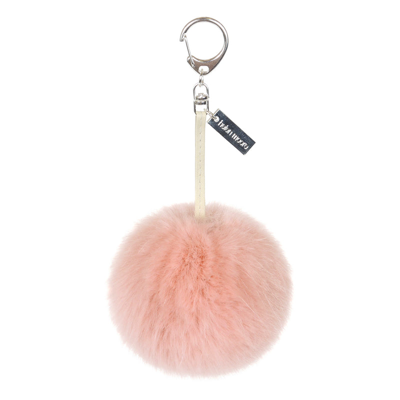 Personalised Faux Fur Pom Pom Key Ring by Helen Moore