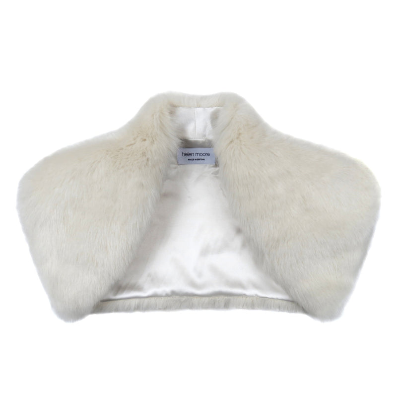 Cream white faux fur bolero by Helen Moore called Ermine