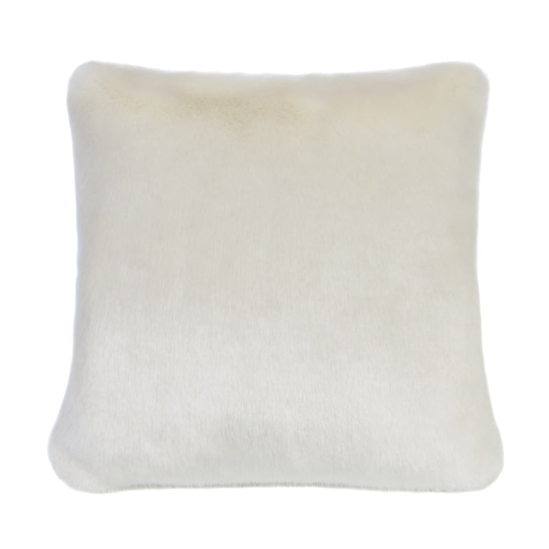Cream faux fur square cushion by Helen Moore called Ermine