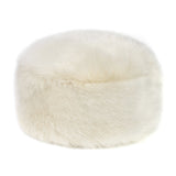 Cream Ermine Faux fur pillbox hat by Helen Moore