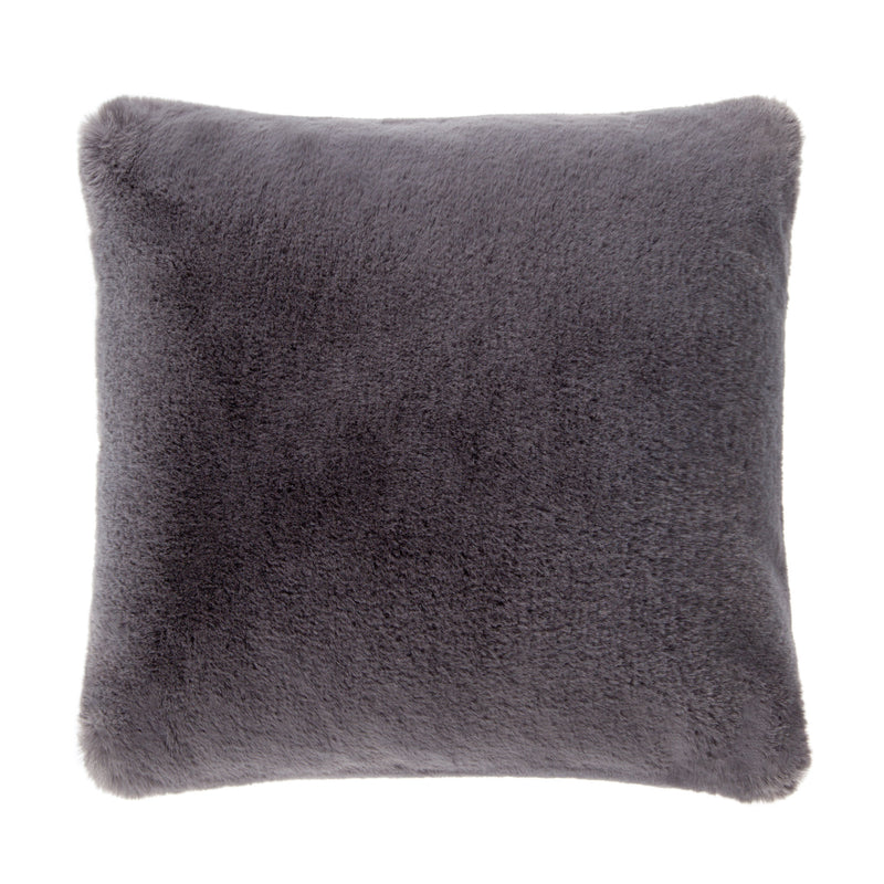 Dark grey cloud faux fur cushion by Helen Moore
