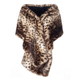 Ocelot animal print faux fur stole by Helen Moore