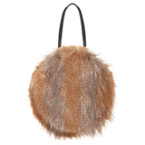 Round bag by Helen Moore in Siberian Wolf faux fur