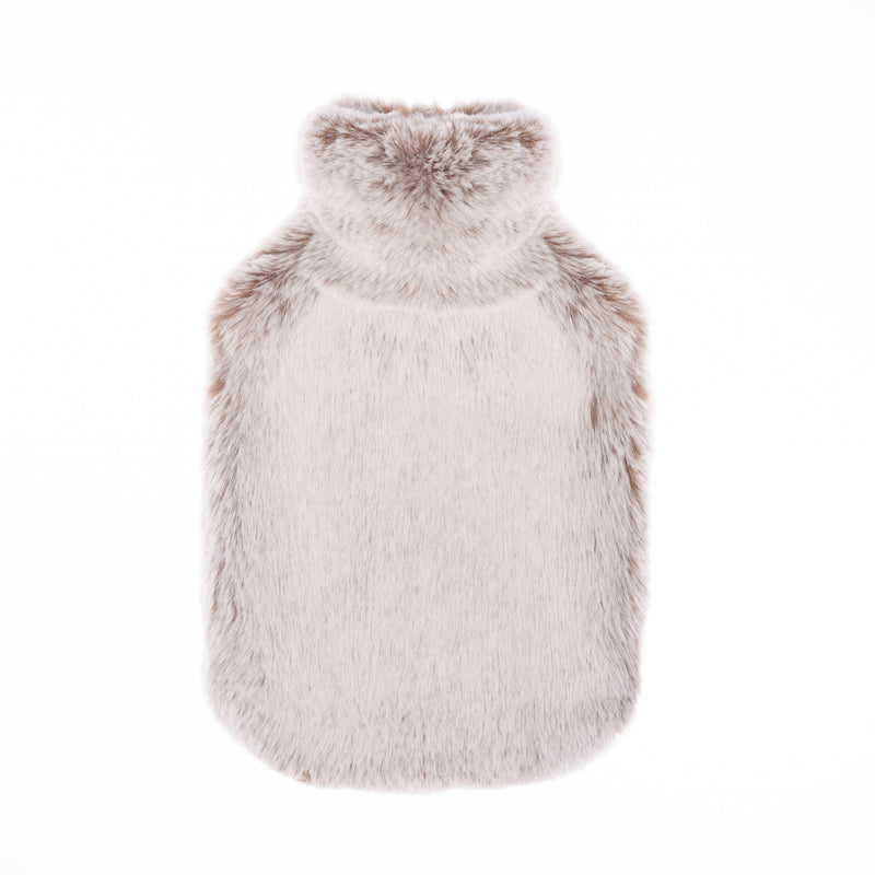 Mini hot water bottle in Cappuccino faux fur by Helen Moore