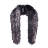 Black and grey faux fur Criscross scarf by Helen Moore