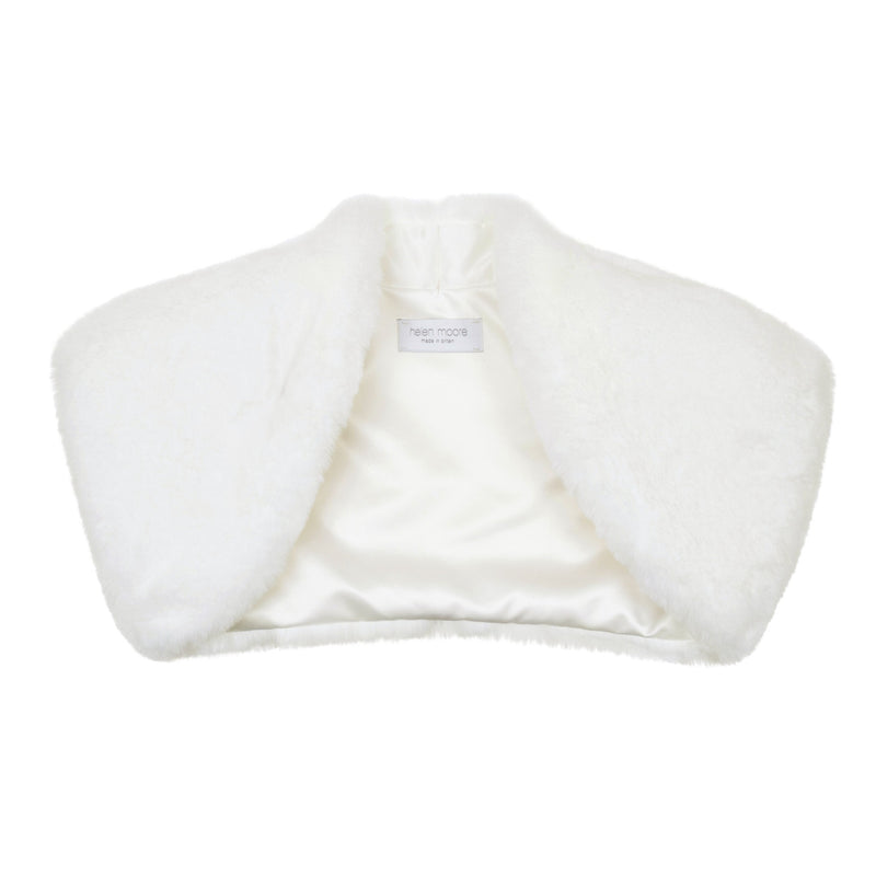 Ivory Cloud faux fur bolero cover-up by Helen Moore