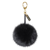 Black faux fur pom pom keyring by Helen Moore