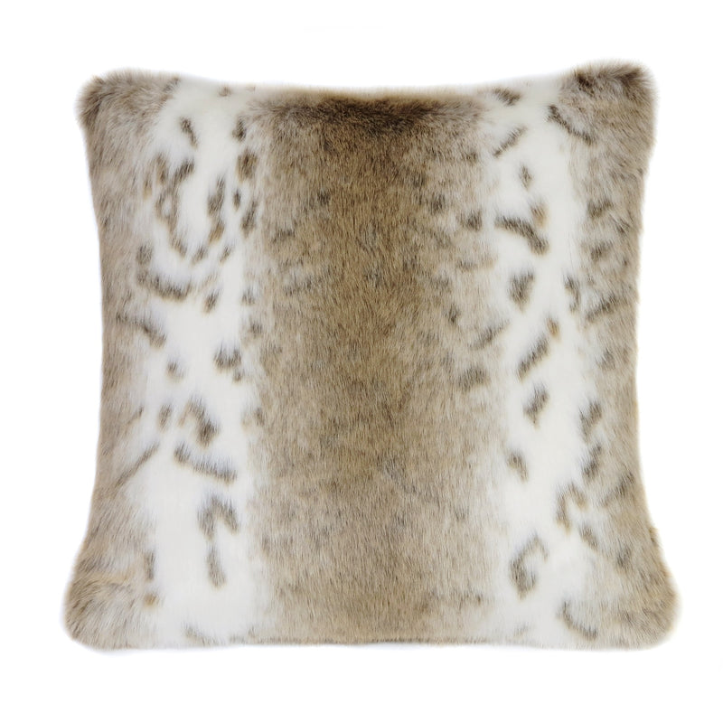 Animal print faux fur square cushion by Helen Moore called Lynx