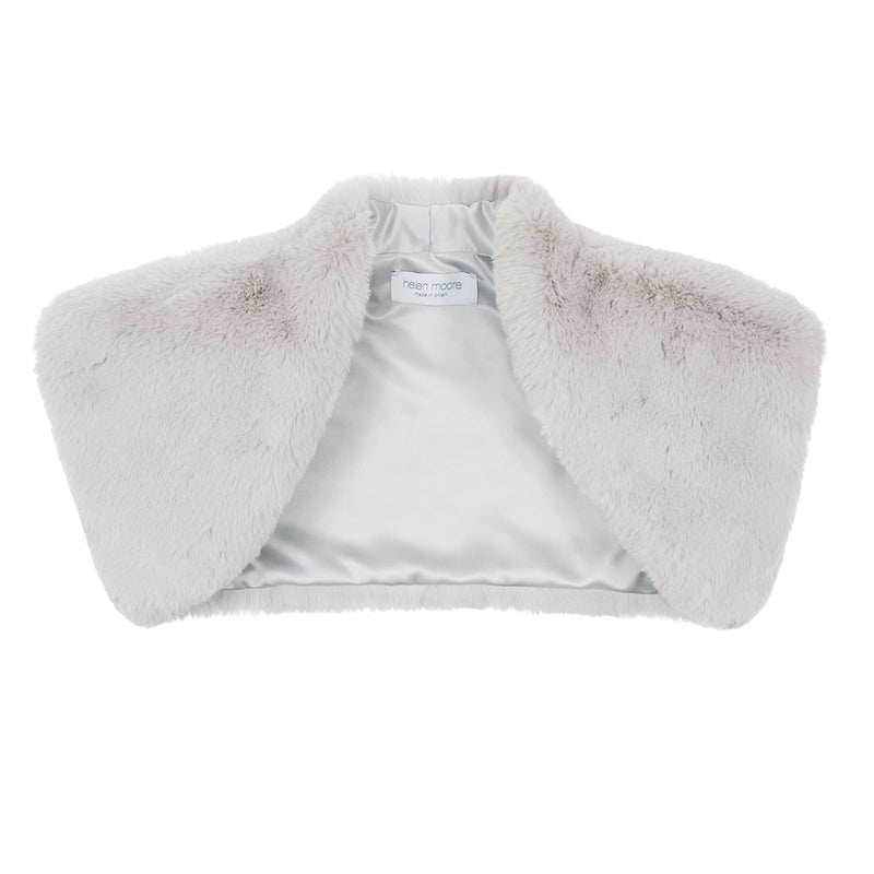 Grey Mist Cloud faux fur bolero by Helen Moore