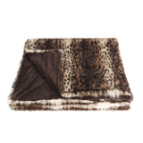 Brown animal print like a Leopard or Ocelot faux fur comforter throw by Helen Moore