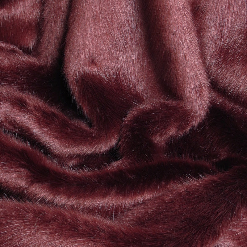 Wine Faux Fur Swatch by Helen Moore